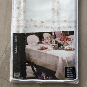 Gorgeous linen embroidered tablecloth
